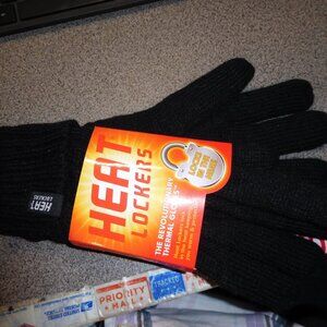 NEW LADIES LARGE/XL BLACK KNIT HEAT LOCKERS GLOVES